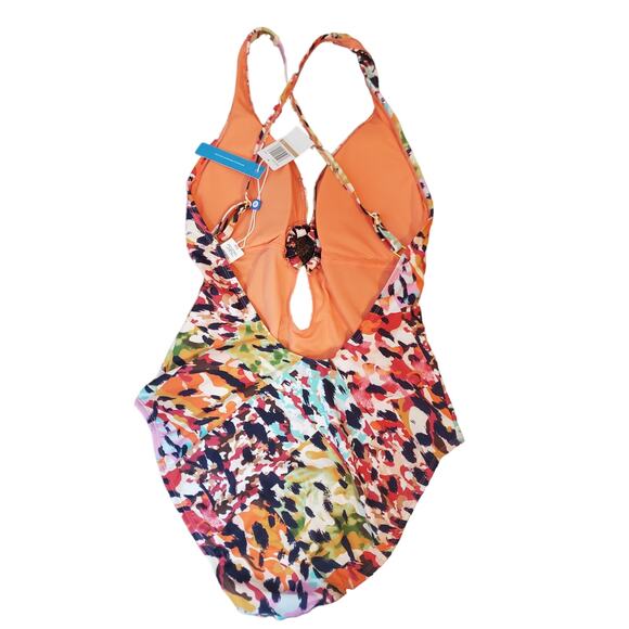 Bleu Rod Beattie Colorful Abstract Print One Piece Swimsuit, NWT, Size 12 - Picture 3 of 6